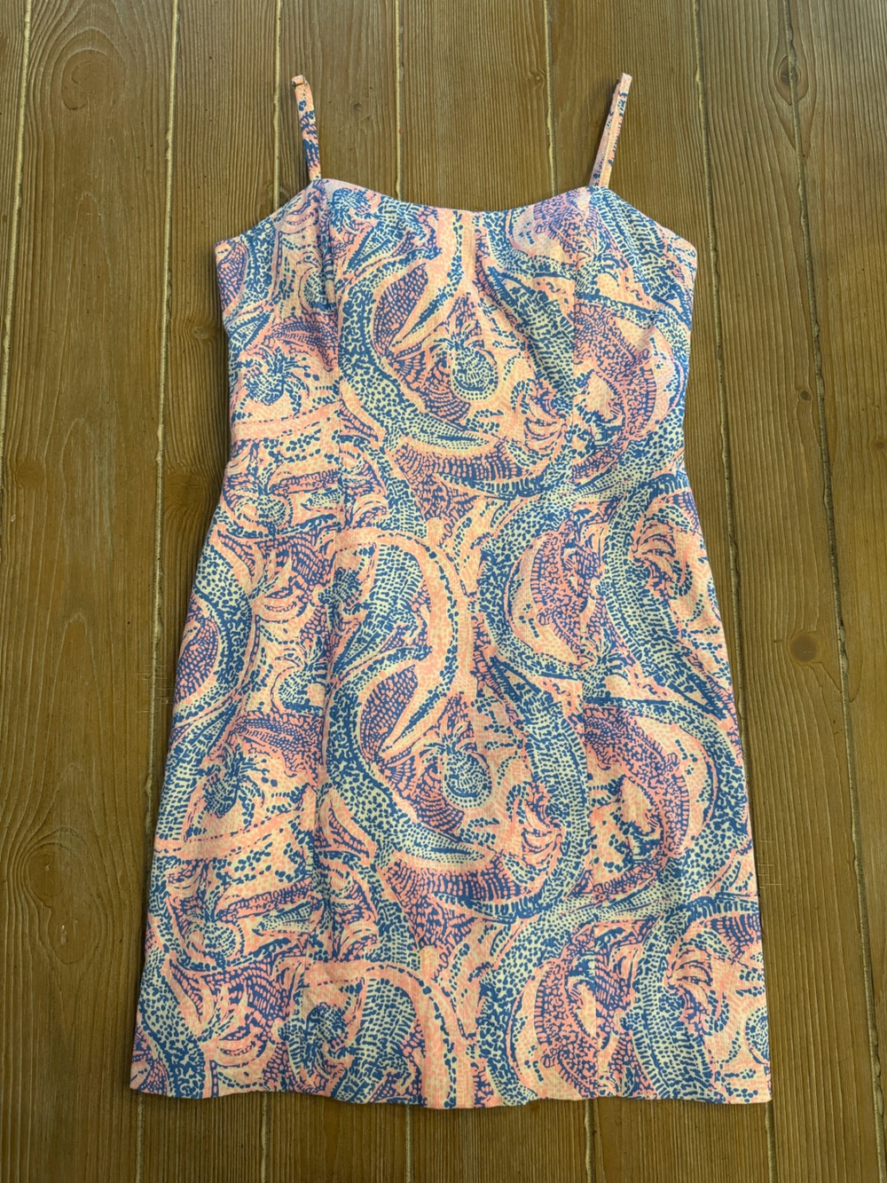 Lilly Pulitzer Maybe Gator Shelli Dress Pink & Blue Paisley Print- Size 2